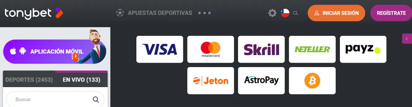 Métodos de pago en TonyBet casino keno casinos online tonybet